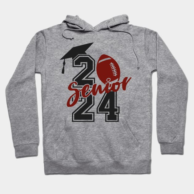 Senior 2024 Football Hoodie by Positively Petal Perfect 